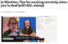 Jo Wootten: Tips for Working Remotely When You’re Deaf