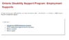 Ontario Disability Support Program: Employment Supports